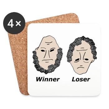 Winner Loser black - Coasters (set of 4) - white - Front