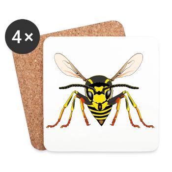 Wasp from the front - Coasters (set of 4) - white - Front