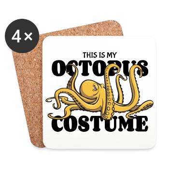 I really like Octopus - Eight Tentacles - Costume - Coasters (set of 4) - white - Front
