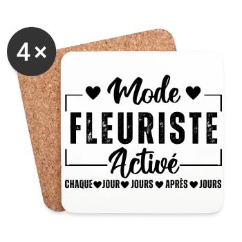 Mode fleuriste activé humour fleuriste cadeau - Dessous de verre (lot de 4) - blanc - Devant