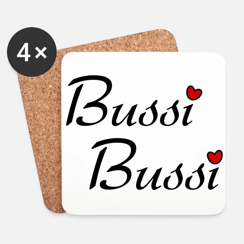 Bussi Bussi - Untersetzer (4er-Set) - Weiß