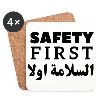 Safety First - Geschenk der Sicherheitskampagne - Untersetzer (4er-Set) - Weiß - Vorne