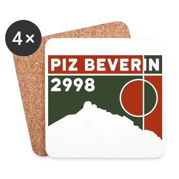 Piz Beverin Hike Glass Pass Mathon Souvenir - Dessous de verre (lot de 4) - blanc - Devant