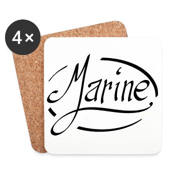 Marine - Dessous de verre (lot de 4) - blanc - Devant