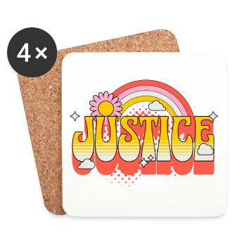 Justice, Liberté, Paix, Tolérance, Amour - Dessous de verre (lot de 4) - blanc - Devant