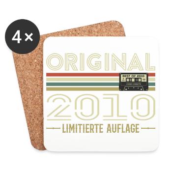 Original 2010 Jahrgang Retro Geburtstag Vintage - Untersetzer (4er-Set) - Weiß - Vorne