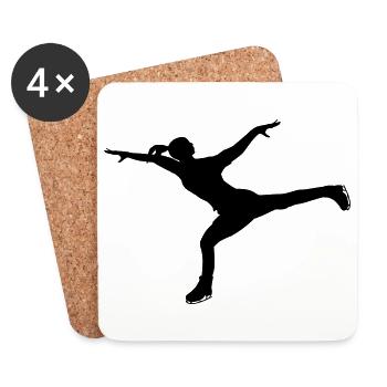 Balancing act in figure skating - Coasters (set of 4) - white - Front
