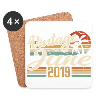 June 2019 Anniversary 2019 Retro 2019 June 2019 - Coasters (set of 4) - white - Front