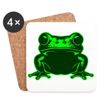 grenouille simple - Grenouille simple | Les couleurs peuvent être modifiées - Dessous de verre (lot de 4) - blanc - Devant