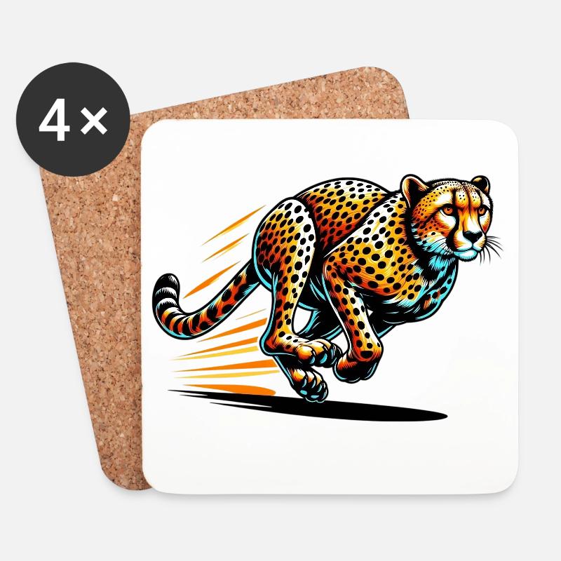 Gepard - Untersetzer (4er-Set) - Weiß