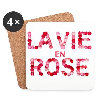 La Vie en Rose - Coasters (set of 4) - white - Front
