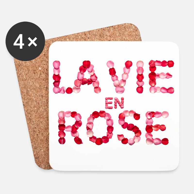 La Vie en Rose - Untersetzer (4er-Set) - Weiß