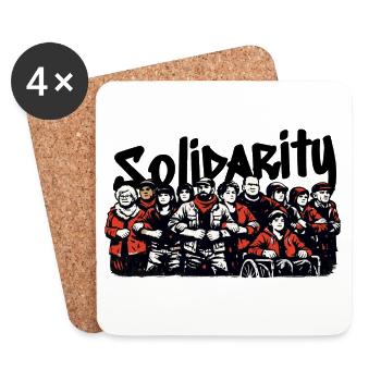 Solidarité communautaire antifasciste - Dessous de verre (lot de 4) - blanc - Devant