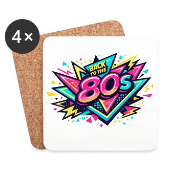 Retour à l’explosion néon des années 80 - Dessous de verre (lot de 4) - blanc - Devant