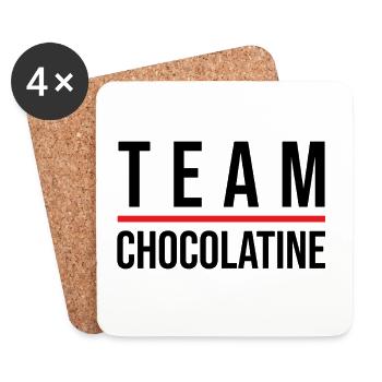 Team chocolatine - Dessous de verre (lot de 4) - blanc - Devant