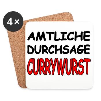 Currywurst - Untersetzer (4er-Set) - Weiß - Vorne