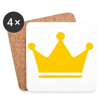 Cadeau d’anniversaire jaune couronne - Dessous de verre (lot de 4) - blanc - Devant