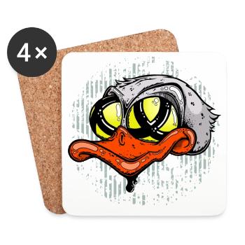 Lowbrowart Duck - Untersetzer (4er-Set) - Weiß - Vorne