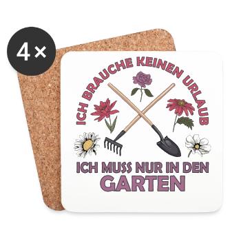 Garten Gärtner Frühling Blumen Sonne Gartenarbeit - Untersetzer (4er-Set) - Weiß - Vorne
