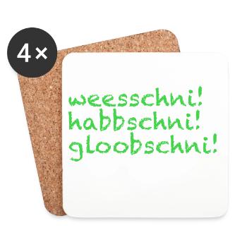 Sächsischer Dialekt vom Feinsten - sächsisch - Untersetzer (4er-Set) - Weiß - Vorne