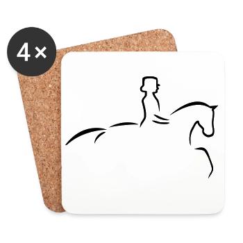 Cheval de dressage - Dessous de verre (lot de 4) - blanc - Devant