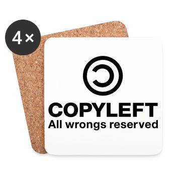 Copyleft Tous les torts réservés - Dessous de verre (lot de 4) - blanc - Devant