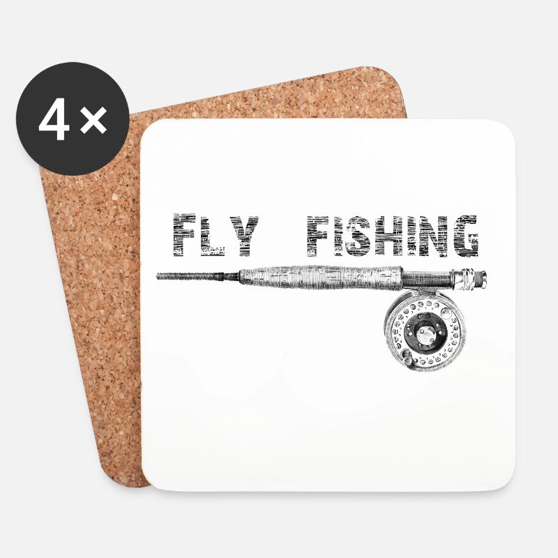 Fly fishing - Untersetzer (4er-Set) - Weiß