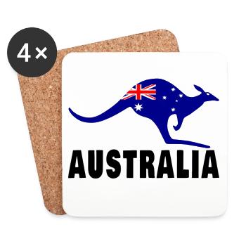 Australia Kangaroo / Gift / Gift Idea - Coasters (set of 4) - white - Front