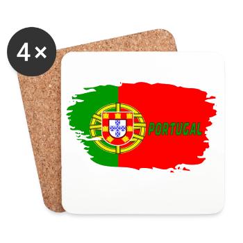 Portugal Drapeau / Cadeau Lisbonne Europe occidentale - Dessous de verre (lot de 4) - blanc - Devant