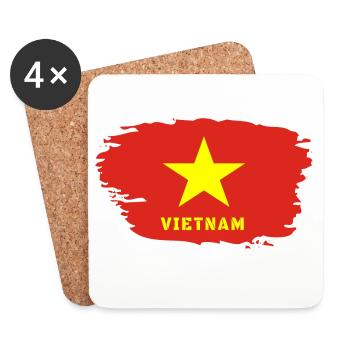 Vietnam Flagge / Geschenk Hanoi Asien Südostasien - Untersetzer (4er-Set) - Weiß - Vorne