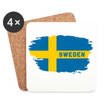 Schweden Flagge / Geschenk Skandinavien Stockholm - Untersetzer (4er-Set) - Weiß - Vorne