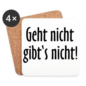 Geht nicht gibt's nicht! Handwerkerspruch Nr. 1 - Untersetzer (4er-Set) - Weiß - Vorne