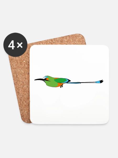 Türkisbrauen-Motmot (Torogoz/Guardabarranco) - Untersetzer (4er-Set) - Weiß
