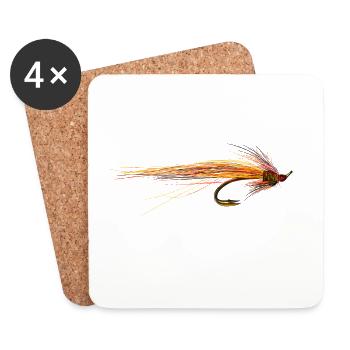 fly fishing hook - Dessous de verre (lot de 4) - blanc - Devant