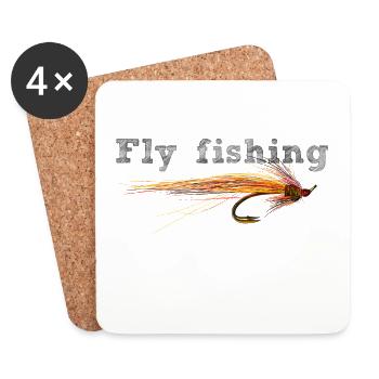 fly fishing hook - Dessous de verre (lot de 4) - blanc - Devant