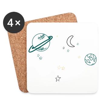 Planeten - Untersetzer (4er-Set) - Weiß - Vorne