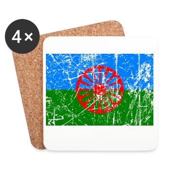 flag of the romani people or styago le romengo - Coasters (set of 4) - white - Front