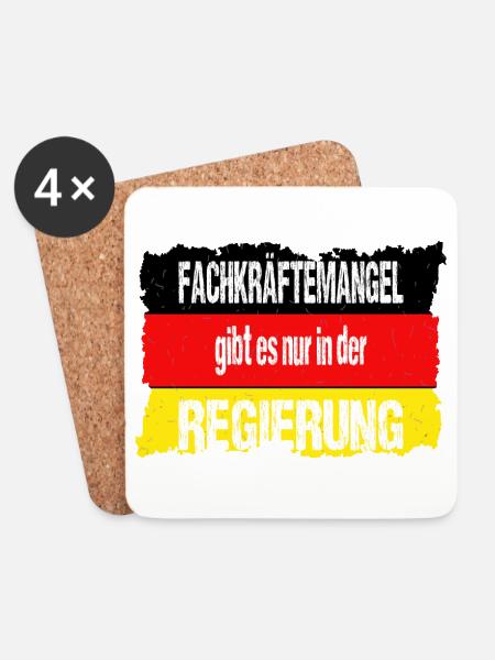 Fachkraeftemangel gibt es nur in der Regierung - Untersetzer (4er-Set) - Weiß
