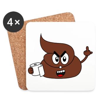 Scheiße Scheißhaufen Klopapier Corona Virus - Untersetzer (4er-Set) - Weiß - Vorne