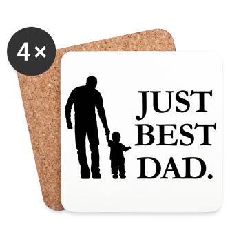 Just Best Dad - Untersetzer (4er-Set) - Weiß - Vorne