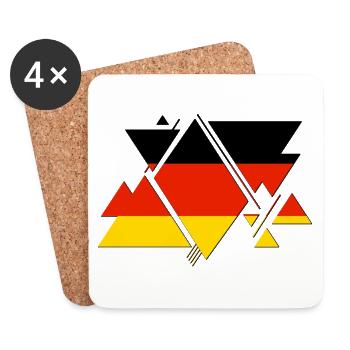 Deutschland Germany Flagge Flag - Untersetzer (4er-Set) - Weiß - Vorne