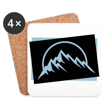 Mountains Symbol Nature Icon - Coasters (set of 4) - white - Front