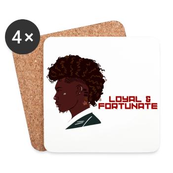 homme noir & fier afro loyal réussi - Dessous de verre (lot de 4) - blanc - Devant