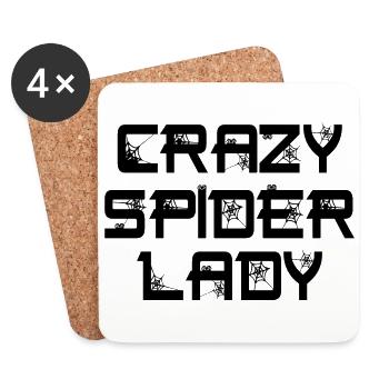 Funny Crazy Spider Lady Pet Spider Owner - Coasters (set of 4) - white - Front