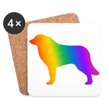 Pyrenäen-Sennenhund, vollständig anpassbar nach Wunsch - Untersetzer (4er-Set) - Weiß - Vorne