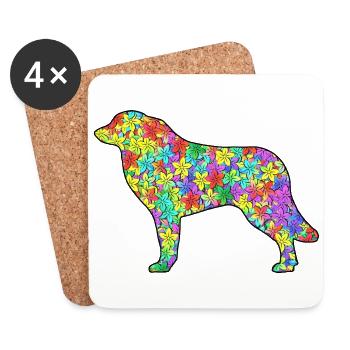 Pyrenean mountain dog, fully customizable as desired - Coasters (set of 4) - white - Front