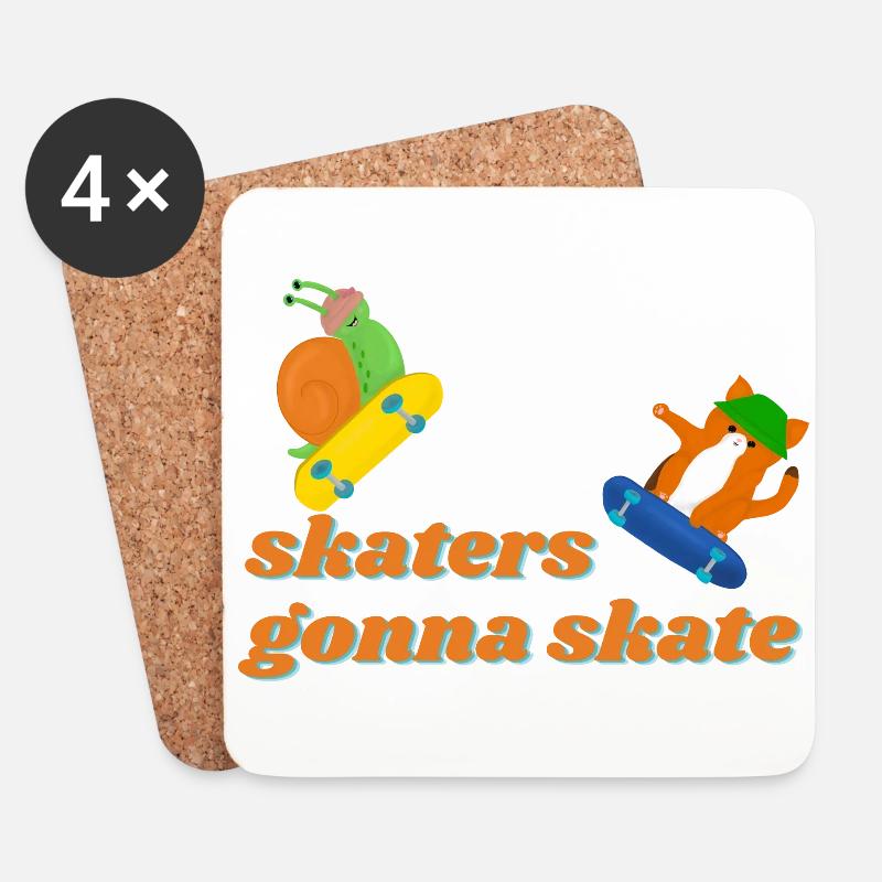 skaters gonna skate - Untersetzer (4er-Set) - Weiß