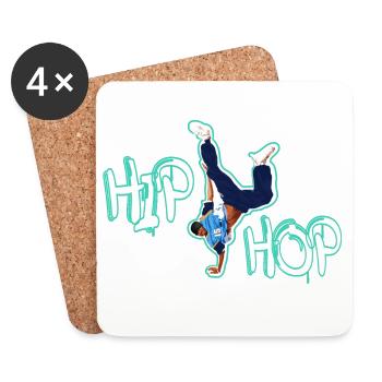 HIP HOP - Dessous de verre (lot de 4) - blanc - Devant