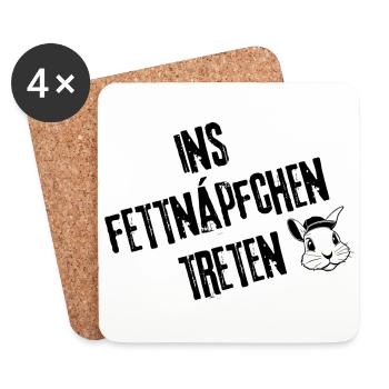 Vorsichtige Tritt-Kollektion | Redewendung - Untersetzer (4er-Set) - Weiß - Vorne