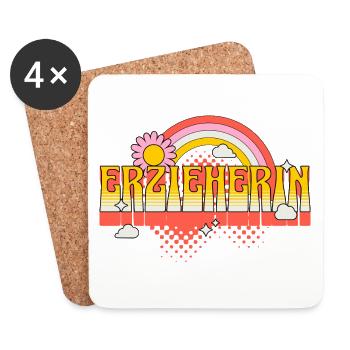 Erzieherin Kindergarten Kita Beruf Kindergärtnerin - Untersetzer (4er-Set) - Weiß - Vorne